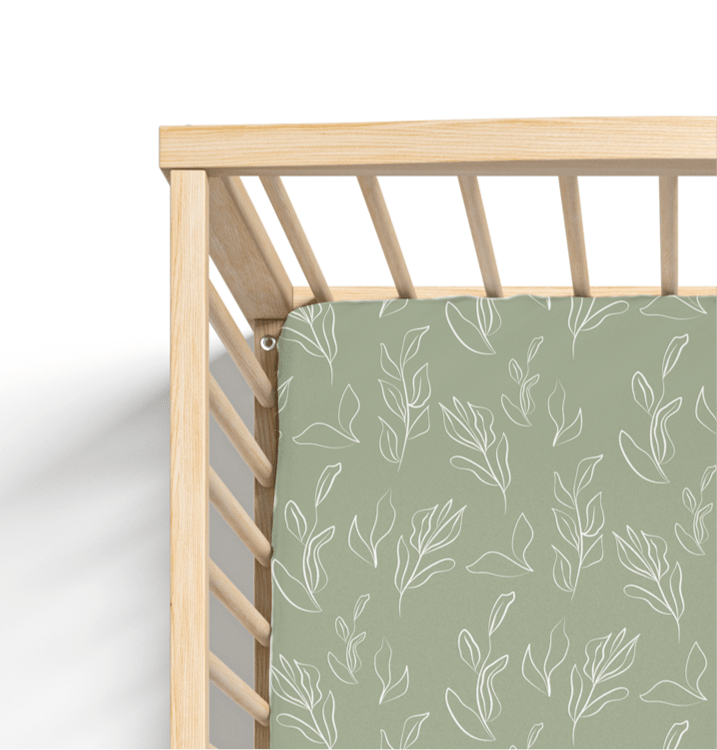 Organic Bamboo Cotton Blend Crib Sheet in Natural Oasis Willow - Crib Sheet - Custom Crafting Alliance, LLC