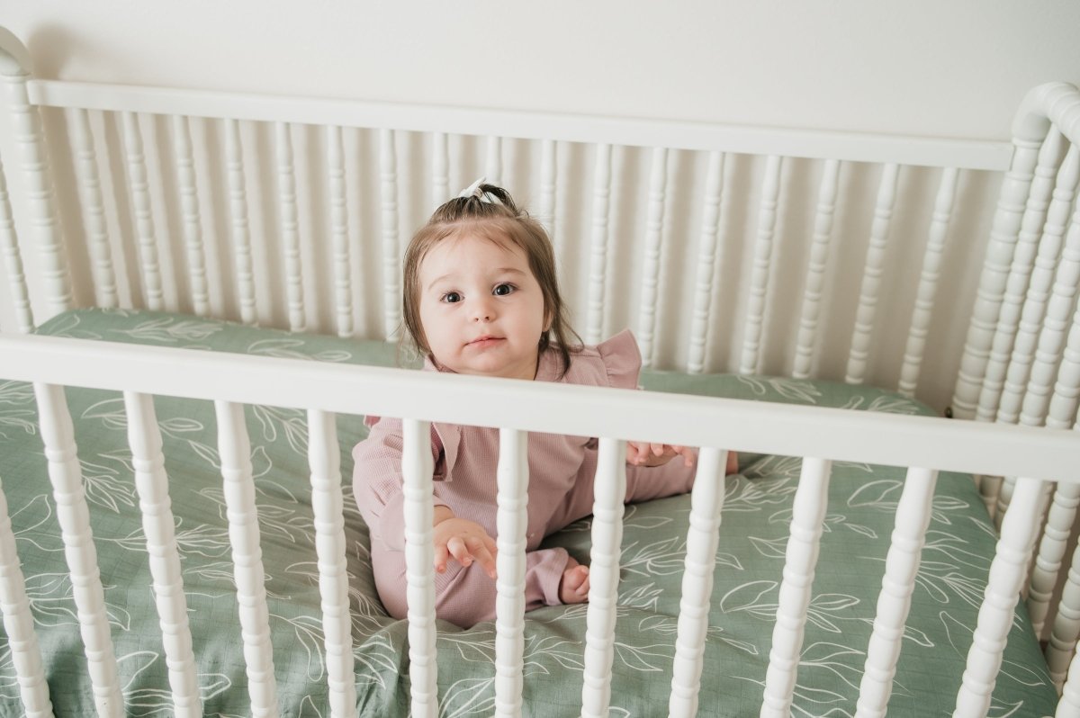 Organic Bamboo Cotton Blend Crib Sheet in Natural Oasis Willow - Crib Sheet - Custom Crafting Alliance, LLC