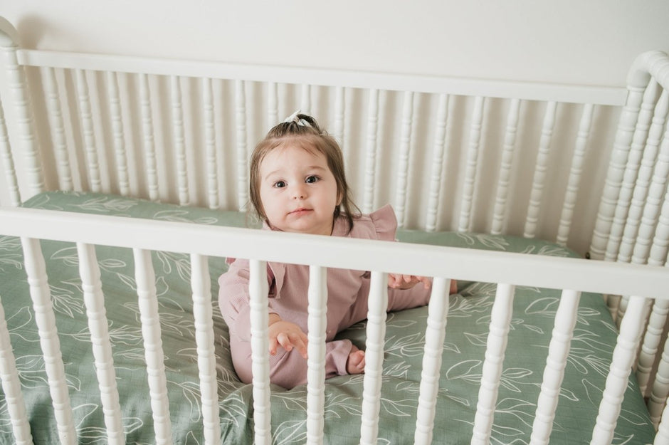 Organic Bamboo Cotton Blend Crib Sheet in Natural Oasis Willow - Crib Sheet - Custom Crafting Alliance, LLC