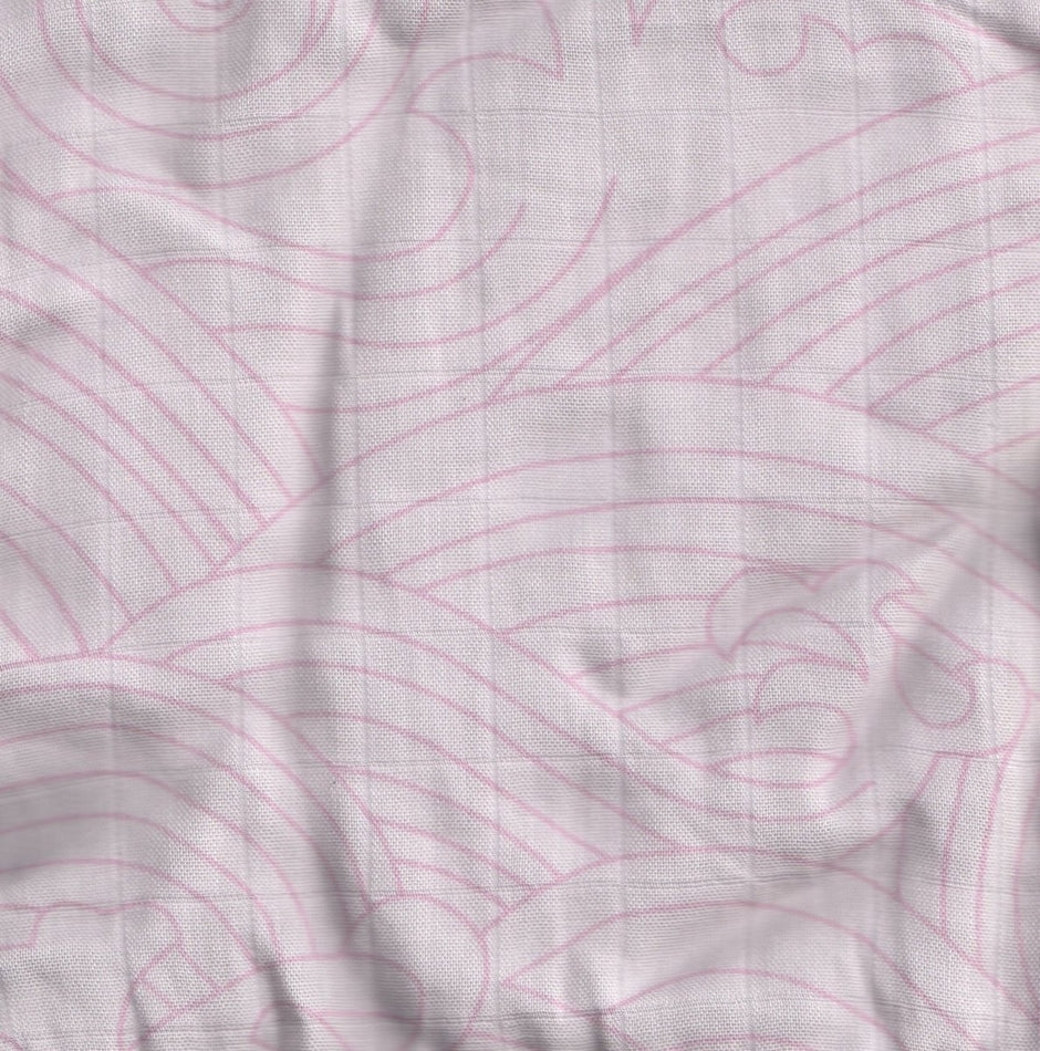 Organic Bamboo Cotton Blend Standard Crib Sheet in Pink Crashing Sea Waves - Crib Sheet - Custom Crafting Alliance, LLC