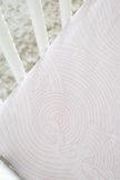 Organic Bamboo Cotton Blend Standard Crib Sheet in Pink Crashing Sea Waves - Crib Sheet - Custom Crafting Alliance, LLC