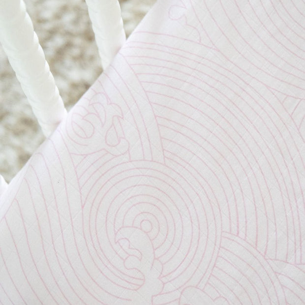 Organic Bamboo Cotton Blend Standard Crib Sheet in Pink Crashing Sea Waves - Crib Sheet - Custom Crafting Alliance, LLC