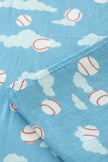 Organic Bamboo Cotton Muslin Crib Sheet in Baseballs in the Sky - Crib Sheet - Custom Crafting Alliance, LLC