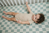 Organic Bamboo Cotton Muslin Crib Sheet in Checkered Bears - Crib Sheet - Custom Crafting Alliance, LLC