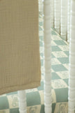 Organic Bamboo Cotton Muslin Crib Sheet in Checkered Bears - Crib Sheet - Custom Crafting Alliance, LLC