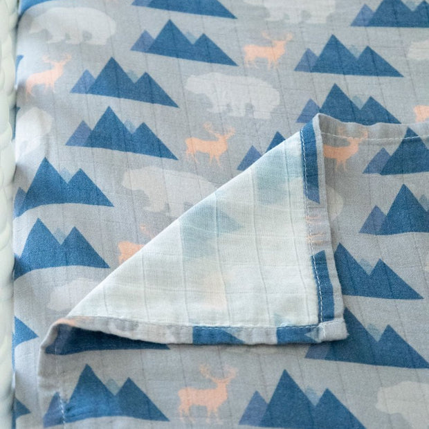 Organic Bamboo Cotton Muslin Crib Sheet in Rustic Retreat - Crib Sheet - Custom Crafting Alliance, LLC