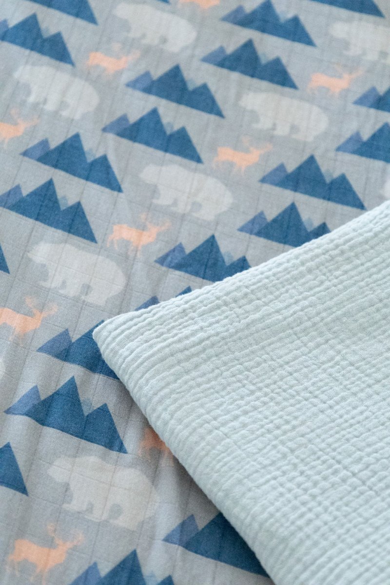 Organic Bamboo Cotton Muslin Crib Sheet in Rustic Retreat - Crib Sheet - Custom Crafting Alliance, LLC