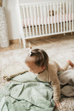 Organic Bamboo Cotton Muslin Swaddle Blanket in Natural Oasis Willow - Baby & Toddler Blankets - Custom Crafting Alliance, LLC