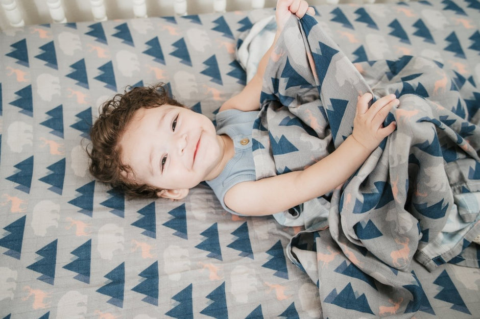 Organic Bamboo Cotton Muslin Swaddle Blanket in Rustic Retreat - Baby & Toddler Blankets - Custom Crafting Alliance, LLC