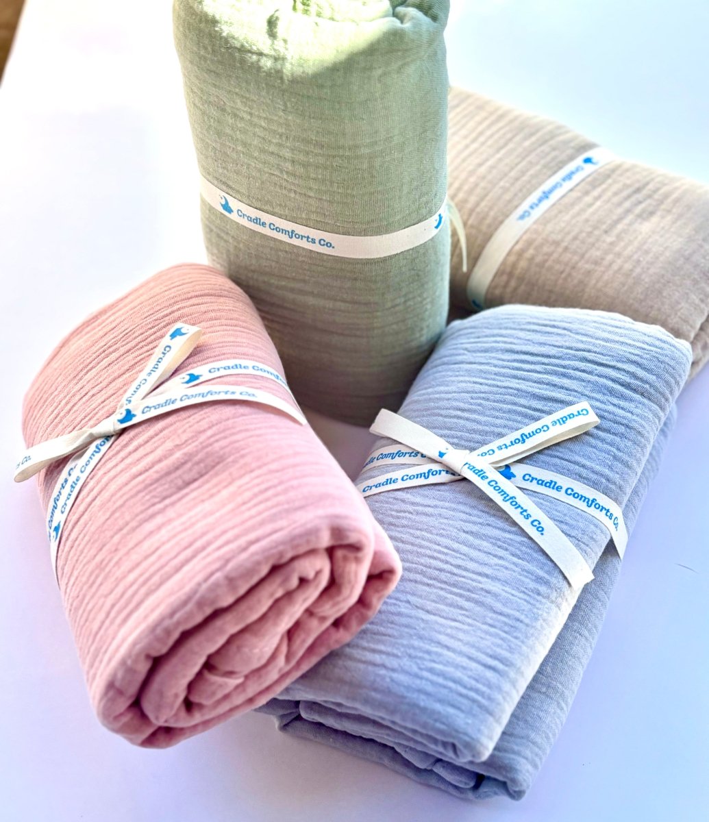 Organic Cotton Gauze Muslin Swaddle Blanket - Baby & Toddler Blankets - Custom Crafting Alliance, LLC