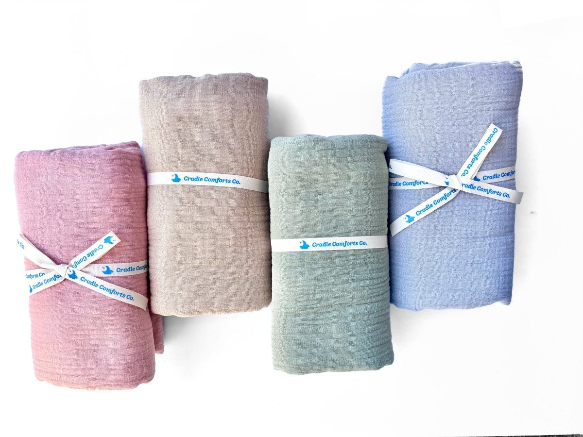 Organic Cotton Gauze Muslin Swaddle Blanket - Baby & Toddler Blankets - Custom Crafting Alliance, LLC