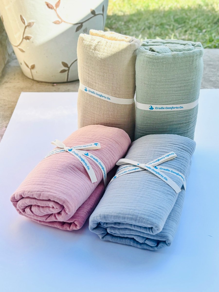 Organic Cotton Gauze Muslin Swaddle Blanket - Baby & Toddler Blankets - Custom Crafting Alliance, LLC