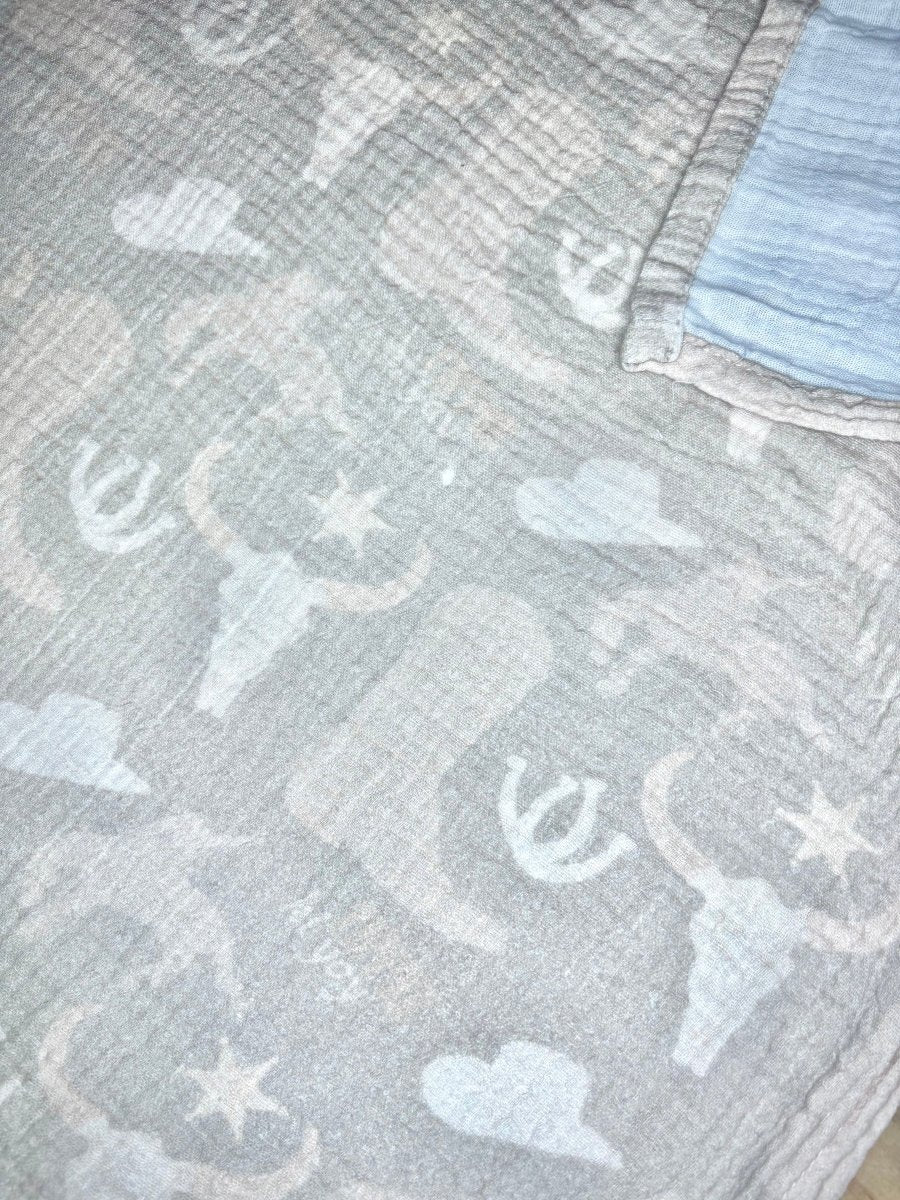 Organic Cotton Gauze Muslin Swaddle Blanket in Yippee Ki Yay - Baby & Toddler Blankets - Custom Crafting Alliance, LLC