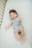 Organic Crashing Sea Waves Bamboo Cotton Blend Crib Sheet - Crib Sheet - Custom Crafting Alliance, LLC