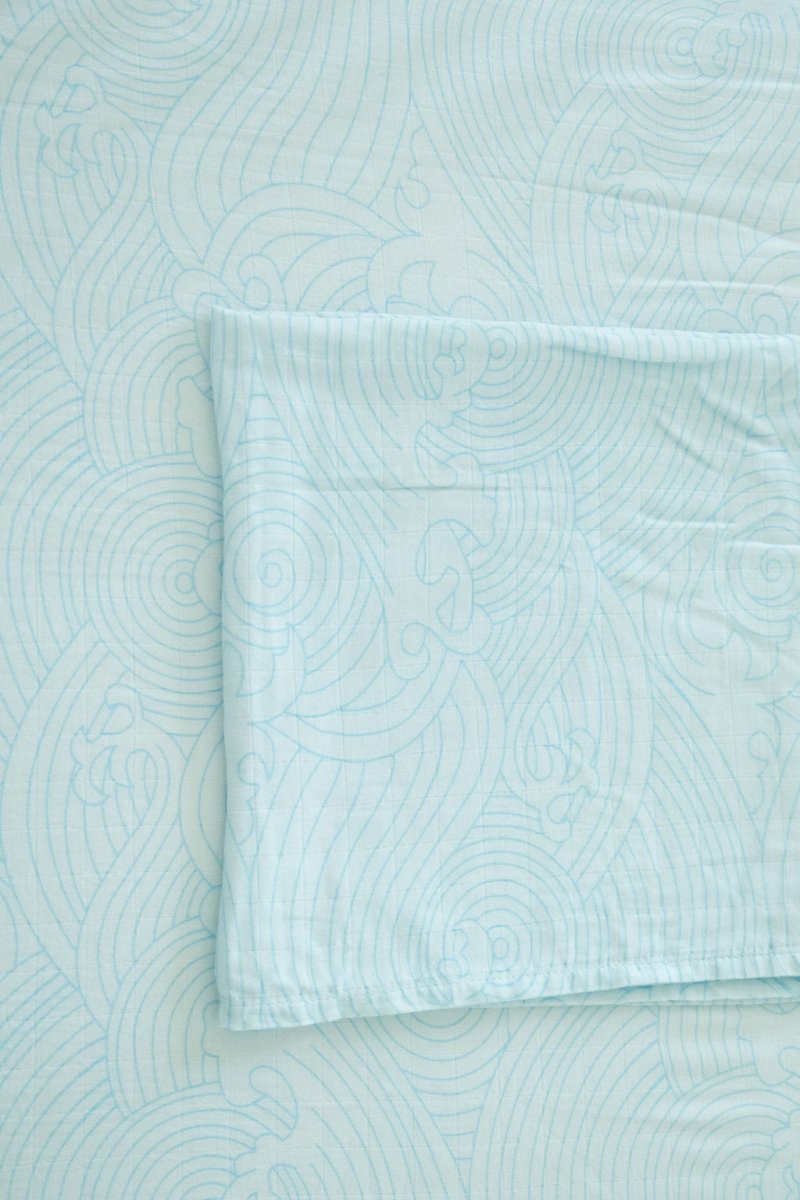 Organic Crashing Sea Waves Bamboo Cotton Blend Crib Sheet - Crib Sheet - Custom Crafting Alliance, LLC