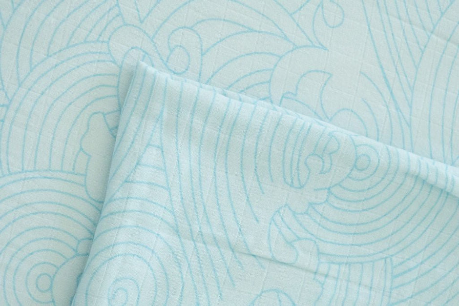 Organic Crashing Sea Waves Bamboo Cotton Blend Crib Sheet - Crib Sheet - Custom Crafting Alliance, LLC