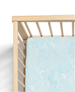 Organic Crashing Sea Waves Bamboo Cotton Blend Crib Sheet - Crib Sheet - Custom Crafting Alliance, LLC