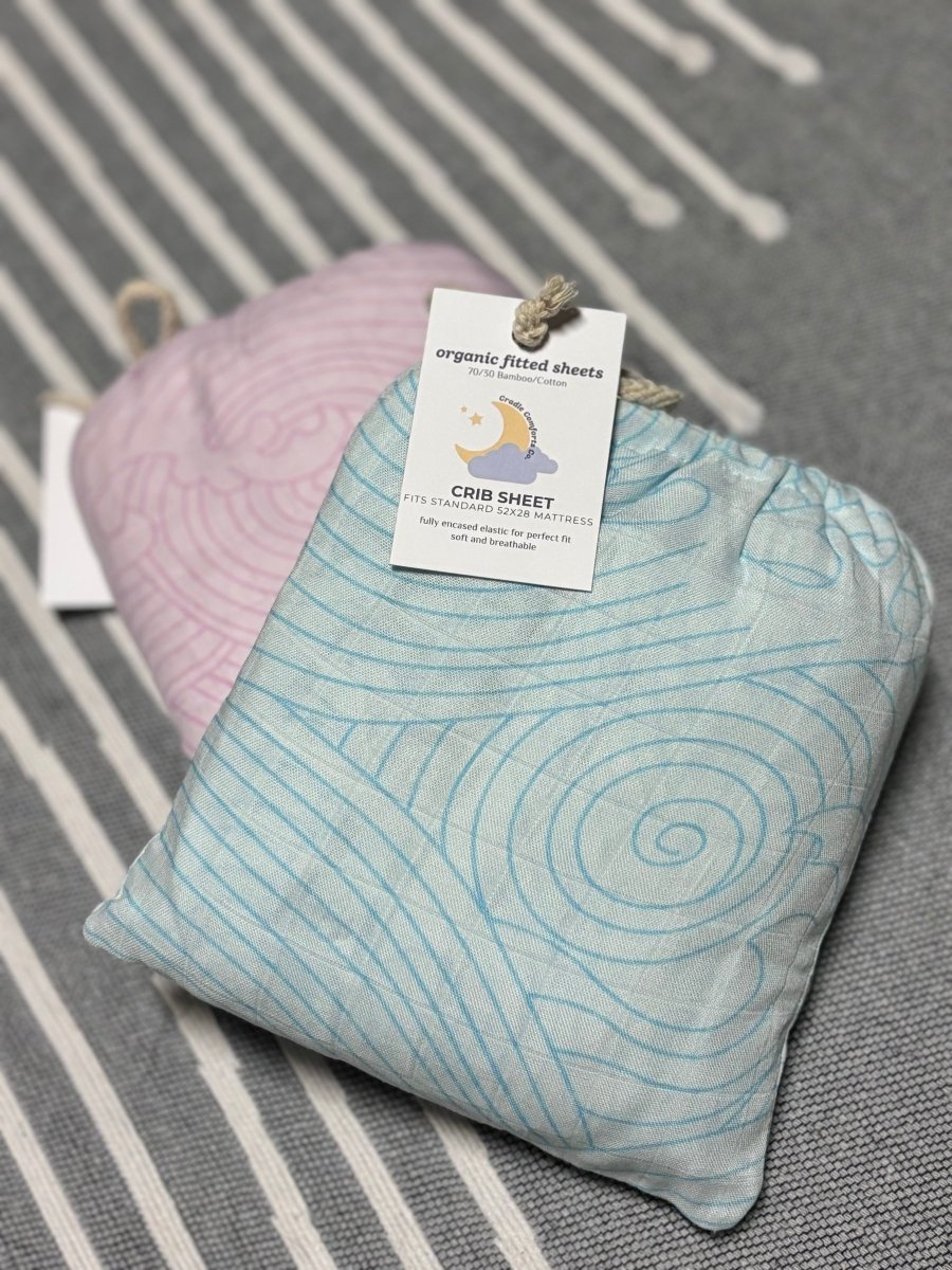 Organic Crashing Sea Waves Bamboo Cotton Blend Crib Sheet - Crib Sheet - Custom Crafting Alliance, LLC