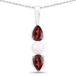 1.50 Carat Genuine Garnet and Pearl .925 Sterling Silver Pendant