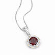 2.32 Carat Genuine Garnet and White Diamond 14K Yellow Gold with .925 Sterling Silver Pendant