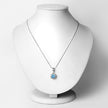 2.32 Carat Genuine Swiss Blue Topaz and White Diamond 14K Yellow Gold with .925 Sterling Silver Pendant
