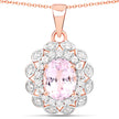 4.26 Carat Genuine Kunzite and White Topaz .925 Sterling Silver Pendant