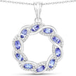 1.73 Carat Genuine Tanzanite and White Topaz .925 Sterling Silver Pendant