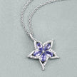 1.17 Carat Genuine Tanzanite and White Zircon .925 Sterling Silver Pendant