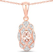 0.52 Carat Genuine Morganite and White Topaz .925 Sterling Silver Pendant