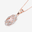 0.52 Carat Genuine Morganite and White Topaz .925 Sterling Silver Pendant