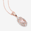 0.52 Carat Genuine Morganite and White Topaz .925 Sterling Silver Pendant