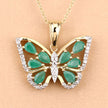 1.91 Carat Genuine Emerald and White Zircon .925 Sterling Silver Pendant