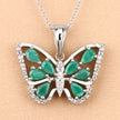 1.91 Carat Genuine Emerald and White Zircon .925 Sterling Silver Pendant