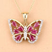 2.07 Carat Genuine Ruby and White Zircon .925 Sterling Silver Pendant