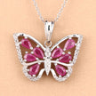 2.07 Carat Genuine Ruby and White Zircon .925 Sterling Silver Pendant