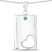 0.03 Carat Genuine Emerald .925 Sterling Silver Pendant