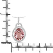 3.90 Carat Genuine Pink Tourmaline and White Diamond 14K White Gold Pendant
