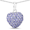 7.00 Carat Genuine Tanzanite .925 Sterling Silver Pendant