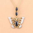 0.92 Carat Genuine Blue Sapphire and White Zircon .925 Sterling Silver Pendant