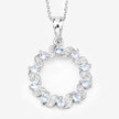 1.10 Carat Genuine Aquamarine and White Topaz .925 Sterling Silver Pendant