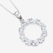 1.10 Carat Genuine Aquamarine and White Topaz .925 Sterling Silver Pendant