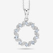 1.10 Carat Genuine Aquamarine and White Topaz .925 Sterling Silver Pendant