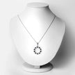 1.30 Carat Genuine Blue Sapphire and White Topaz .925 Sterling Silver Pendant
