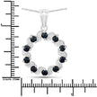 1.30 Carat Genuine Blue Sapphire and White Topaz .925 Sterling Silver Pendant