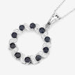 1.30 Carat Genuine Blue Sapphire and White Topaz .925 Sterling Silver Pendant