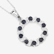 1.30 Carat Genuine Blue Sapphire and White Topaz .925 Sterling Silver Pendant