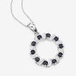 1.30 Carat Genuine Blue Sapphire and White Topaz .925 Sterling Silver Pendant