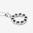 1.30 Carat Genuine Blue Sapphire and White Topaz .925 Sterling Silver Pendant