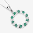 1.10 Carat Genuine Emerald and White Topaz .925 Sterling Silver Pendant