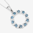 1.50 Carat Genuine London Blue Topaz and White Topaz .925 Sterling Silver Pendant